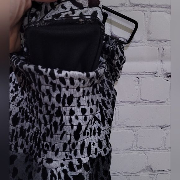 The Arte Women's Strapless Long Maxi Dress‎ Cheetah Print Gray and Black Size L - Picture 5 of 6